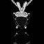 Heart Cut Black Diamond Solitaire 4-Prong Pendant Necklace with Chain in White Gold - #A2113-W-BLK