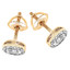 Round Cut Diamond Multi-Stone Bezel-Set Halo Vintage Stud Earrings with Round Diamond Accents in Yellow Gold - #HE4900-Y