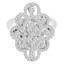 Round Cut Diamond Multi-Stone Cluster Shared-Prong Cocktail Ring in White Gold - #HR4934-W