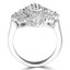 Round Cut Diamond Multi-Stone Cluster Shared-Prong Cocktail Ring in White Gold - #HR4934-W