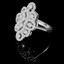 Round Cut Diamond Multi-Stone Cluster Shared-Prong Cocktail Ring in White Gold - #HR4934-W