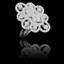 Round Cut Diamond Multi-Stone Cluster Shared-Prong Cocktail Ring in White Gold - #HR4934-W