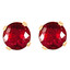 Round Cut Red Ruby Gemstone Solitaire 4-Prong Stud Earrings in Yellow Gold - #E120