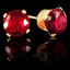 Round Cut Red Ruby Gemstone Solitaire 4-Prong Stud Earrings in Yellow Gold - #E120