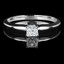 Princess Cut Diamond Solitaire 4-Prong Engagement Ring in White Gold - #S4P-W