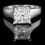 Princess Cut Diamond Solitaire 4-Prong Trellis-Set Engagement Ring in White Gold - #SPR2066-W