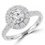 Round Cut Diamond Multi-Stone 4-Prong Halo Engagement Ring with Round Diamond Accents in White Gold - #PAULO-MAJ10-W