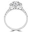 Round Cut Diamond Multi-Stone 4-Prong Halo Engagement Ring with Round Diamond Accents in White Gold - #PAULO-MAJ10-W