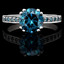 Round Cut Blue Diamond Multi-Stone 4 Double-Prong Cathedral-Set Vintage Engagement Ring with Round Blue Diamond Accents in White Gold - #SM2361-W-BLUE
