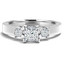 Princess Cut Diamond Three-Stone V-Prong Trellis-Set Engagement Ring in White Gold - #1651L-W