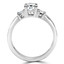 Princess Cut Diamond Three-Stone V-Prong Trellis-Set Engagement Ring in White Gold - #1651L-W