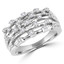 Round Cut Diamond Multi-Stone 4-Prong Fashion Cocktail Ring in White Gold - #FROQ2991-W