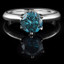 Round Cut Blue Diamond Solitaire 6-Prong Engagement Ring in White Gold - #1956L-W-BLUE