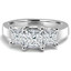 Princess Cut Diamond Three-Stone 4-Prong Trellis-Set Engagement Ring in White Gold - #2106LP-W
