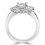 Princess Cut Diamond Three-Stone 4-Prong Trellis-Set Engagement Ring in White Gold - #2106LP-W