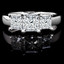 Princess Cut Diamond Three-Stone 4-Prong Trellis-Set Engagement Ring in White Gold - #2106LP-W