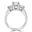 Princess Cut Diamond Three-Stone V-Prong Trellis-Set Engagement Ring in White Gold - #2285LP-W