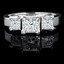 Princess Cut Diamond Three-Stone V-Prong Trellis-Set Engagement Ring in White Gold - #2285LP-W