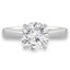 Round Cut Diamond Solitaire Tapered-Shank 4-Prong Cathedral-Set Engagement Ring in White Gold - #2307L-W