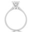 Round Cut Diamond Solitaire Tapered-Shank 4-Prong Cathedral-Set Engagement Ring in White Gold - #2307L-W
