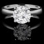 Round Cut Diamond Solitaire Tapered-Shank 4-Prong Cathedral-Set Engagement Ring in White Gold - #2307L-W
