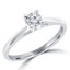 Round Cut Diamond Solitaire Cathedral Set 4-Prong Engagement Ring in White Gold - #356L-W