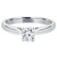 Round Cut Diamond Solitaire Cathedral Set 4-Prong Engagement Ring in White Gold - #356L-W