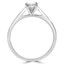 Round Cut Diamond Solitaire Cathedral Set 4-Prong Engagement Ring in White Gold - #356L-W