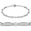 Round Cut Diamond Shared-Prong Fashion Tennis Bracelet in White Gold - #B1741-W