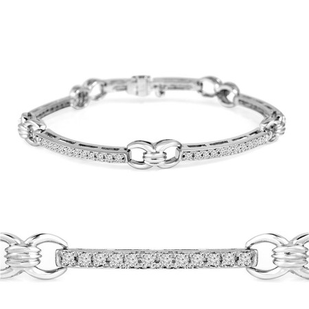 Round Cut Diamond 4-Prong Tennis Bracelet in White Gold - #B1913-W