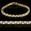Round Cut Diamond 3-Prong Classic Tennis Bracelet in Yellow Gold - #B623-Y