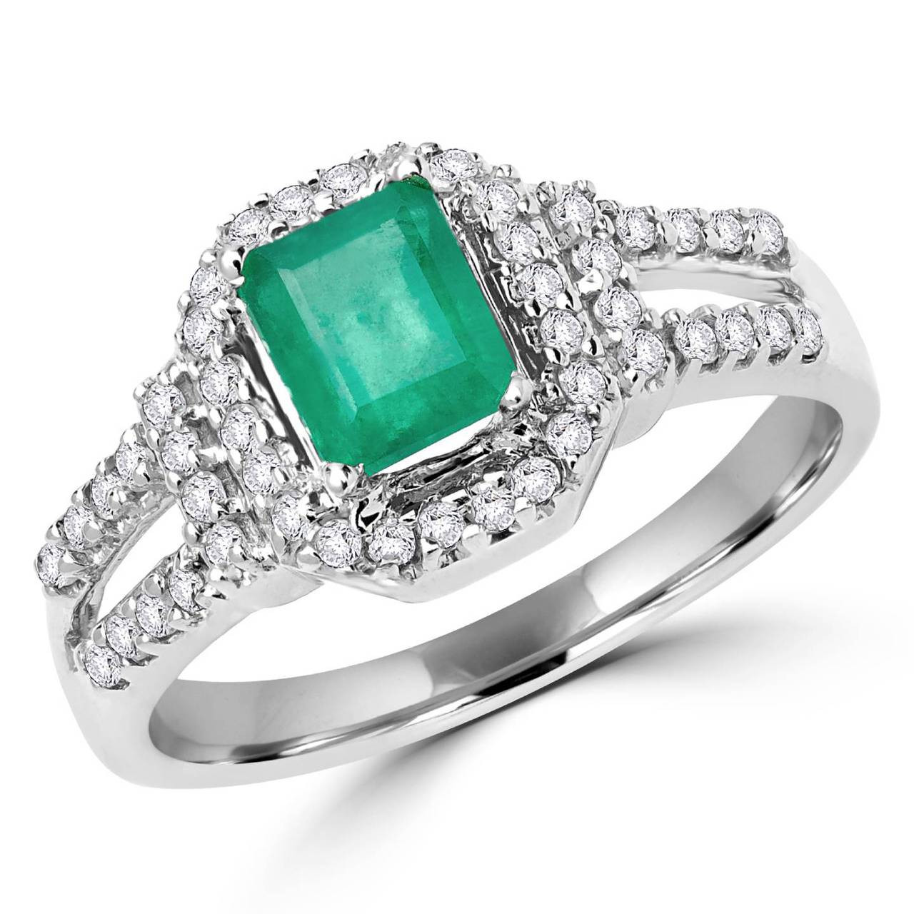 Seven Stone Emerald Ring In Platinum