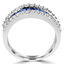 Princess Cut Blue Sapphire Multi-Stone Gemstone & Round Cut Diamond Ring in White Gold - #CFH5-W