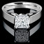 Princess Cut Diamond Solitaire Cathedral-Set 4-Prong Engagement Ring in White Gold - #323LP-W