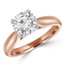 Round Cut Diamond Solitaire 4-Prong Cathedral-Set Engagement Ring in Rose Gold - #1244L-R