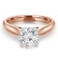 Round Cut Diamond Solitaire 4-Prong Cathedral-Set Engagement Ring in Rose Gold - #1244L-R