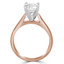 Round Cut Diamond Solitaire 4-Prong Cathedral-Set Engagement Ring in Rose Gold - #1244L-R