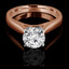 Round Cut Diamond Solitaire 4-Prong Cathedral-Set Engagement Ring in Rose Gold - #1244L-R