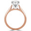 Princess Cut Diamond Solitaire V-Prong Engagement Ring in Rose Gold - #1244LP-R