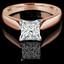 Princess Cut Diamond Solitaire V-Prong Engagement Ring in Rose Gold - #1244LP-R