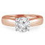 Round Cut Diamond Solitaire 4-Prong Engagement Ring in Rose Gold - #1625L-R