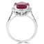 Pear Cut Treated Red Ruby Gemstone Multi-Stone 5-Prong Halo Cocktail Ring with Round White Diamond Accents in White Gold - #CSFR5M0063-W-RUB