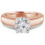 Round Cut Diamond Solitaire 4-Prong Engagement Ring in Rose Gold - #1428L-R