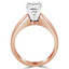 Round Cut Diamond Solitaire 4-Prong Engagement Ring in Rose Gold - #1428L-R