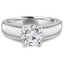 Round Cut Diamond Solitaire 4-Prong Engagement Ring in White Gold - #1428L-W