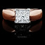 Princess Cut Diamond Solitaire V-Prong Cathedral-Set Wide-Band Engagement Ring in Rose Gold - #1133LP-R