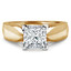 Princess Cut Diamond Solitaire V-Prong Cathedral-Set Wide-Band Engagement Ring in Yellow Gold - #1133LP-Y
