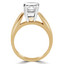 Princess Cut Diamond Solitaire V-Prong Cathedral-Set Wide-Band Engagement Ring in Yellow Gold - #1133LP-Y