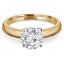 Round Cut Diamond Solitaire 4-Prong Engagement Ring in Yellow Gold - #1504L-Y