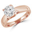 Round Diamond Solitaire Cathedral Engagement Ring in Rose Gold - #1893L-R